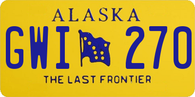 AK license plate GWI270
