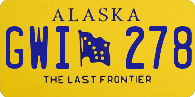 AK license plate GWI278