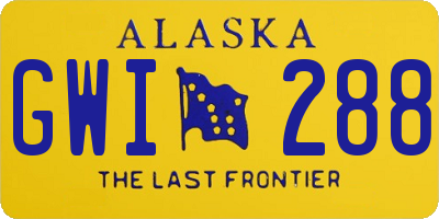 AK license plate GWI288