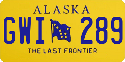 AK license plate GWI289