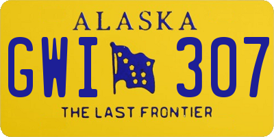 AK license plate GWI307
