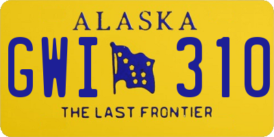 AK license plate GWI310