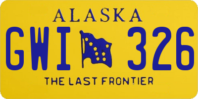AK license plate GWI326