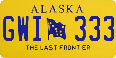 AK license plate GWI333