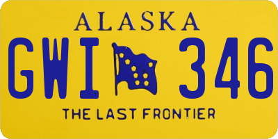 AK license plate GWI346