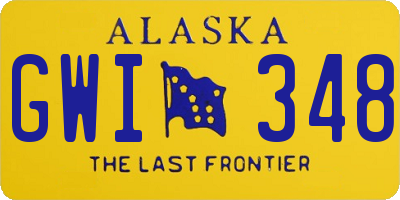 AK license plate GWI348