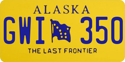 AK license plate GWI350