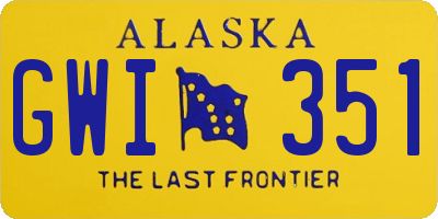 AK license plate GWI351