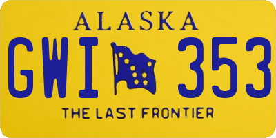 AK license plate GWI353