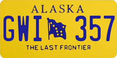 AK license plate GWI357