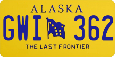 AK license plate GWI362