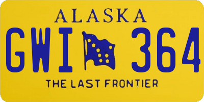 AK license plate GWI364