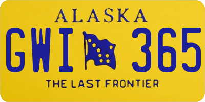 AK license plate GWI365