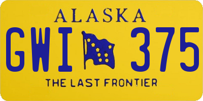 AK license plate GWI375