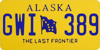 AK license plate GWI389