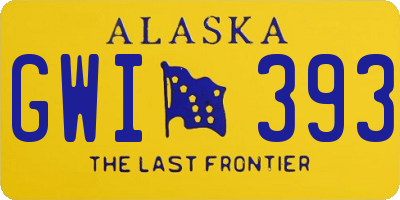 AK license plate GWI393
