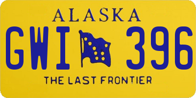 AK license plate GWI396