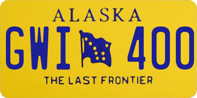 AK license plate GWI400
