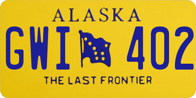 AK license plate GWI402