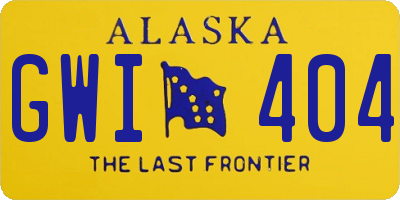 AK license plate GWI404