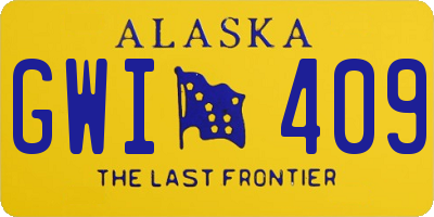 AK license plate GWI409