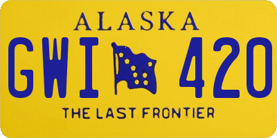 AK license plate GWI420