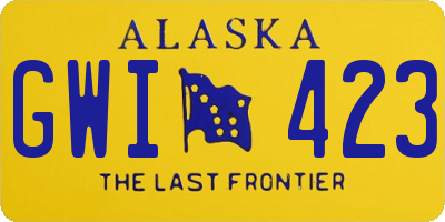 AK license plate GWI423