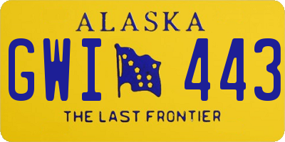 AK license plate GWI443