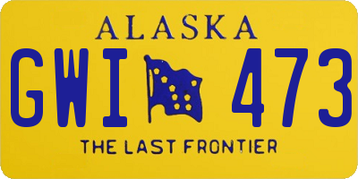 AK license plate GWI473