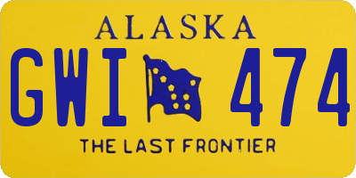 AK license plate GWI474