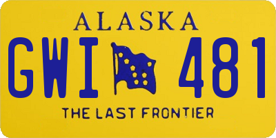 AK license plate GWI481