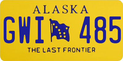 AK license plate GWI485