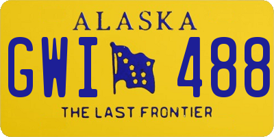 AK license plate GWI488