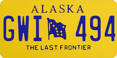 AK license plate GWI494