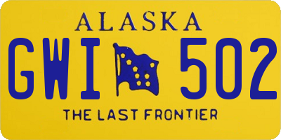 AK license plate GWI502