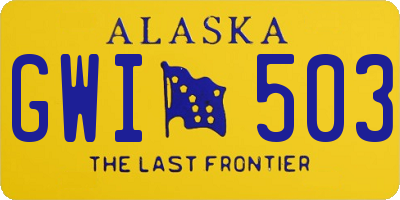 AK license plate GWI503