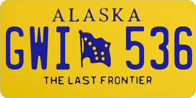 AK license plate GWI536