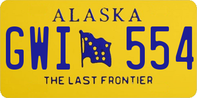 AK license plate GWI554