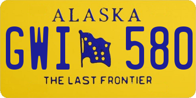 AK license plate GWI580