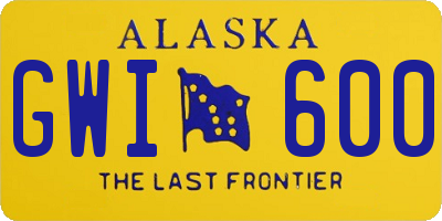 AK license plate GWI600