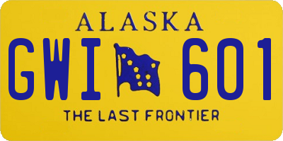 AK license plate GWI601