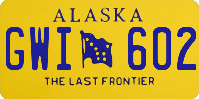 AK license plate GWI602