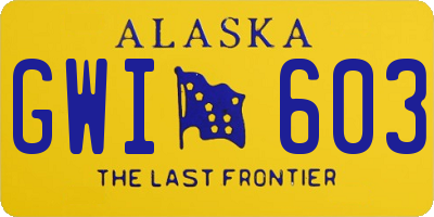 AK license plate GWI603