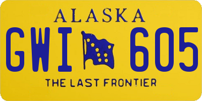 AK license plate GWI605