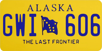 AK license plate GWI606