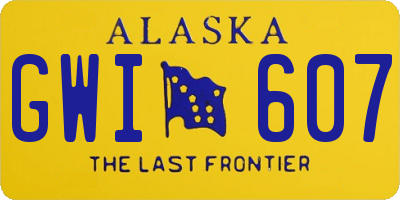 AK license plate GWI607