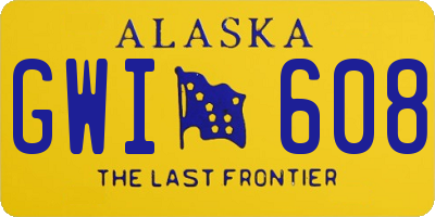 AK license plate GWI608