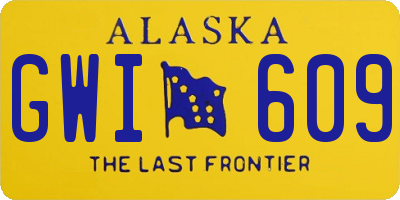 AK license plate GWI609
