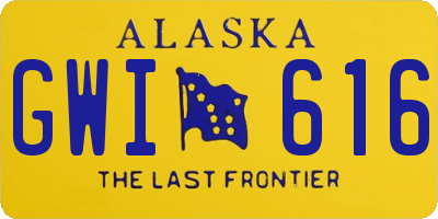 AK license plate GWI616