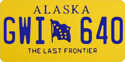 AK license plate GWI640
